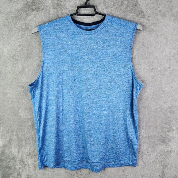 Mens Blue Champion Performance Tank Top Crew Neck Sleeveless Athletic Size XL - Picture 2 of 9